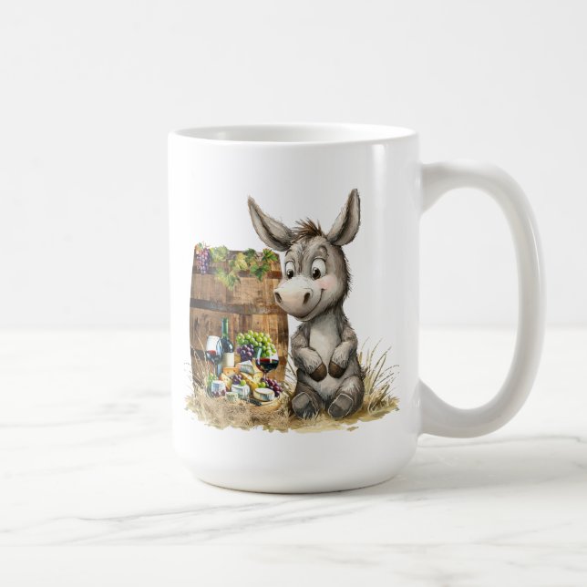 Âne avec mug de vin (Droite)