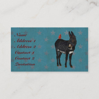ÂNE d'INDIGO et carte de visite CARDINAL
