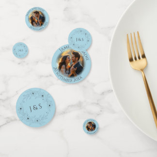 Anémon sur bleu pâle Mariage photo Confetti