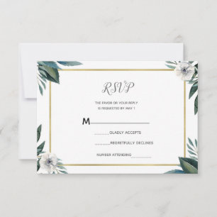 Anémone à feuilles vertes blancs Réponse RSVP flor