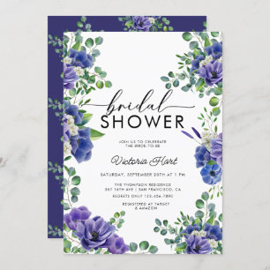 Anémone Invitation à la douche nuptiale bleue