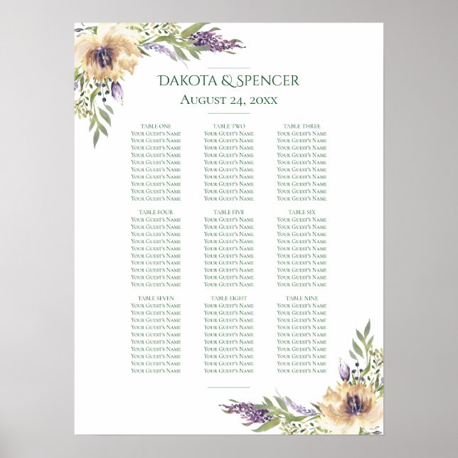 Anemone Lavender | Crème violet 10 - Tableau de si (Devant)