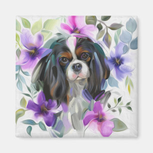 'Anemone' Tricolor cavalier chien aimant art