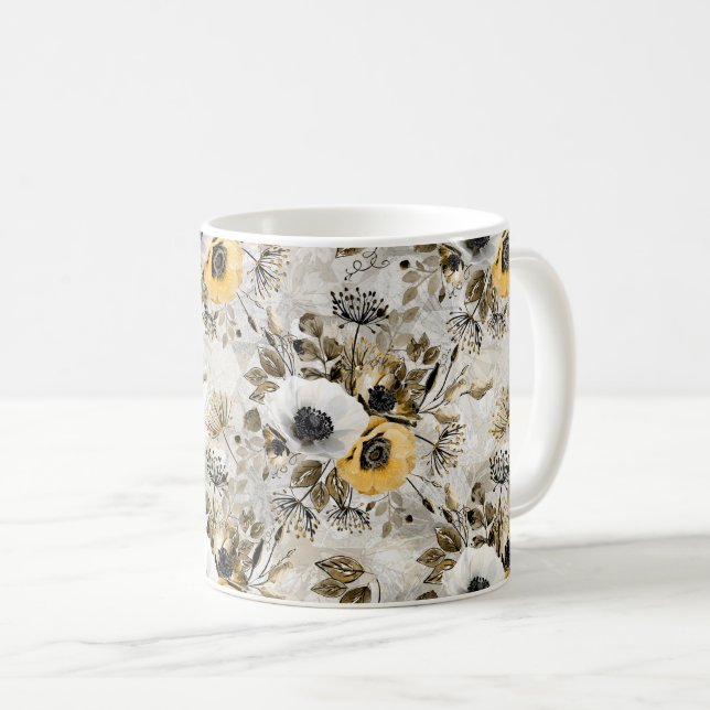 Anémones aquarelles. Mug (Devant droit)