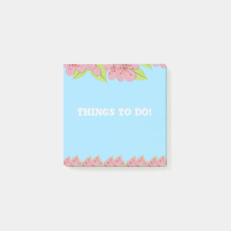 Anémones roses Choses à faire Blue Post-It Notes