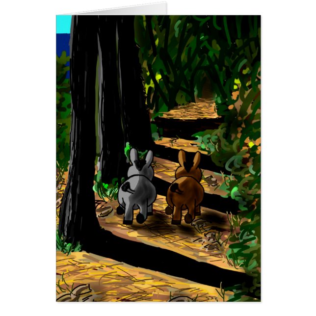 ânes marchant dans l'ombre (Devant)