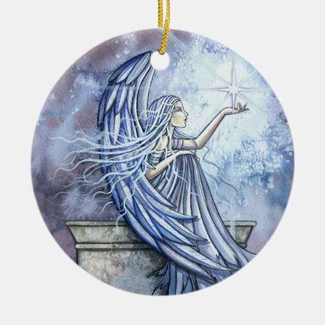 Ange à l'étoile Ornement de Noël (Devant)
