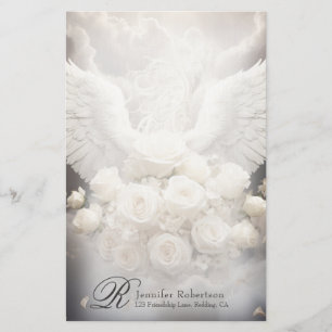 Ange Ailes et Rose Monogramme Papeterie