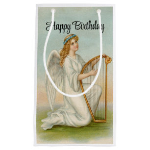 Ange Avec Harpe Anniversaire Sac Cadeau