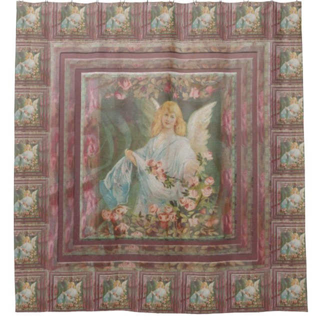 Ange avec le rideau en douche de roses (Devant)