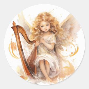 Ange avec stickers de Noël de la harpe