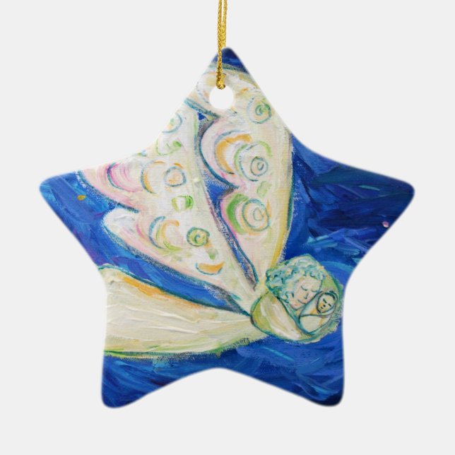 Ange blanc et bébé Vacances cadeaux ornements (Devant)