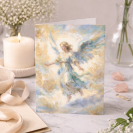 Ange de carte de sympathie à l'aquarelle « Pensée