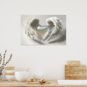 *~*~ Ange de coeur ailes AP78 Crystal Opal Poster