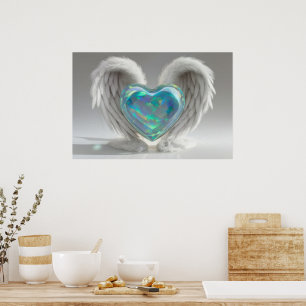 *~*~ Ange de coeur ailes AP78 Poster Turquoise Opa