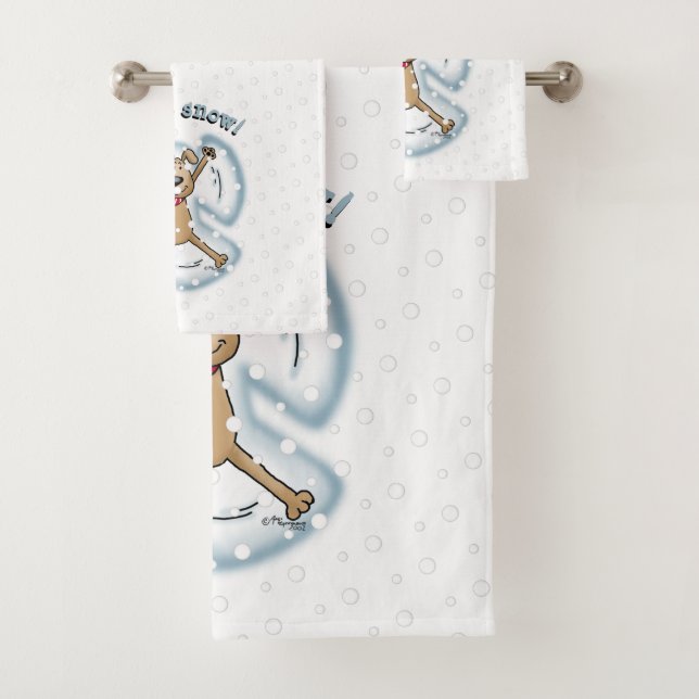 Ange de neige Chien Amusant mignon Noël Vacances a (En situation)