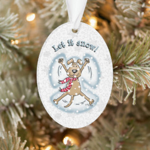 Ange de neige Chien Amusant mignon Noël Vacances a
