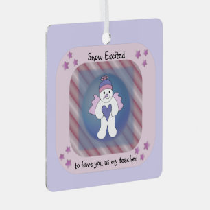 Ange de neige rose enseignant Ornement céramique