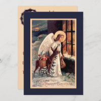 Ange de Noël avec invitation de cerfs