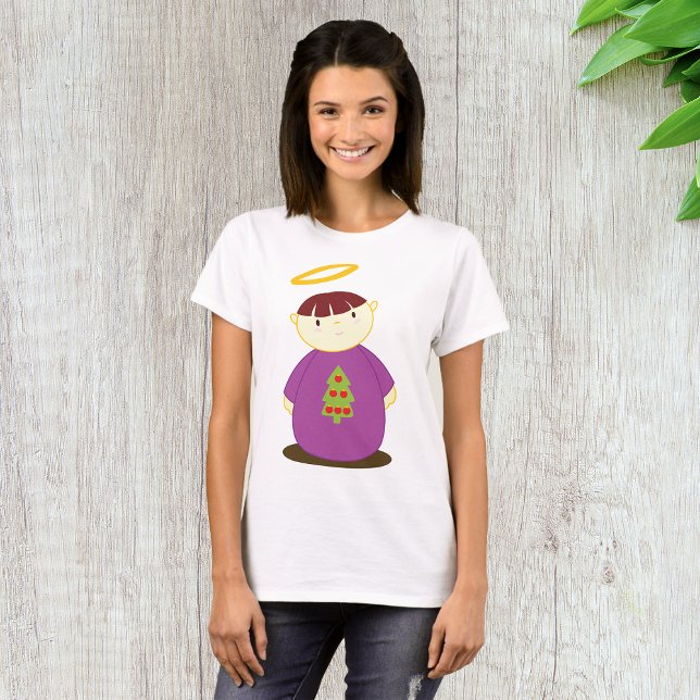 Ange De Noël En T-shirt Femme Violette (Créateur téléchargé)