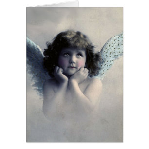 Ange de Vintage aux Joues Roses dans les Nuages