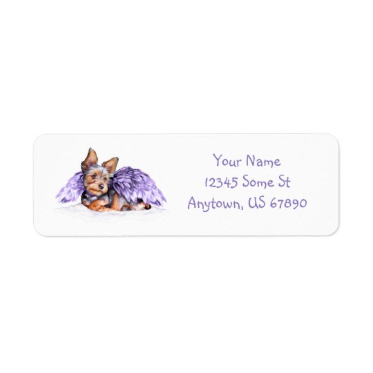 Ange de Yorkshire Terrier Yorkie Étiquettes D’adresse Retour