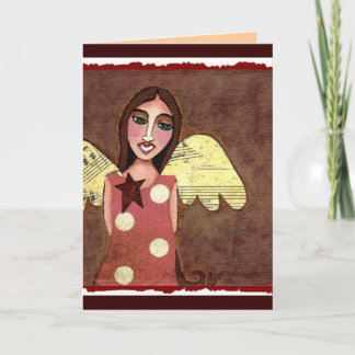 Ange d'étoile avec le pois - carte de voeux