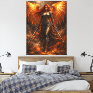 Ange d'or de feu Art mural de fantasy épique
