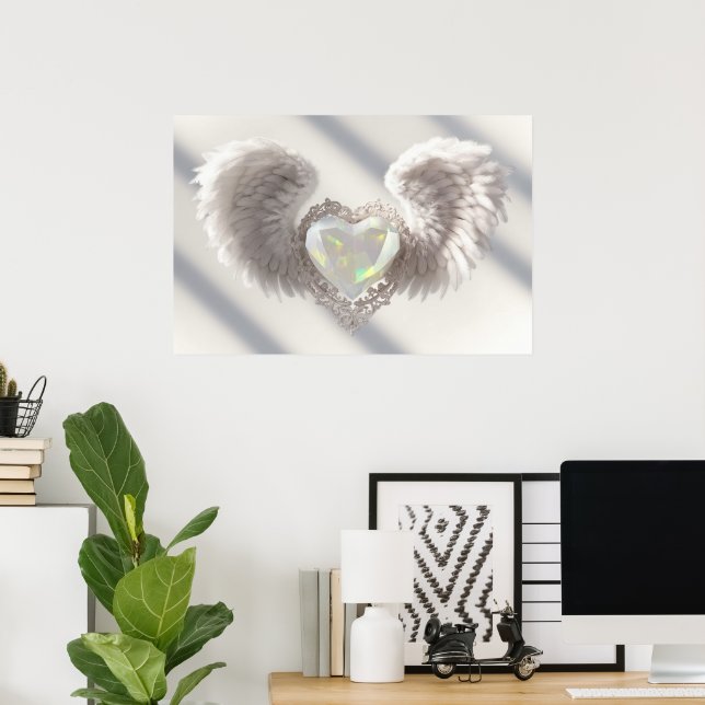 *~*~ Ange du coeur ailes AP78 Poster en cristal op (Bureau à domicile)