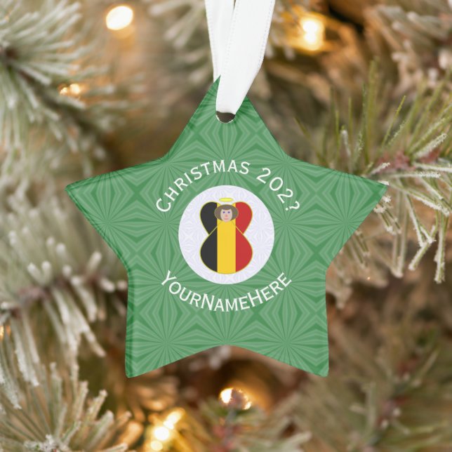 Ange du drapeau belge Noël Personnalisé (Arbre)