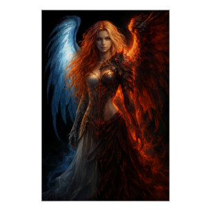Ange du feu et de la glace – Affiche fantasy sombr