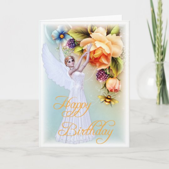 Ange Et Carte De Voeux De Joyeux Anniversaire De Zazzle Fr