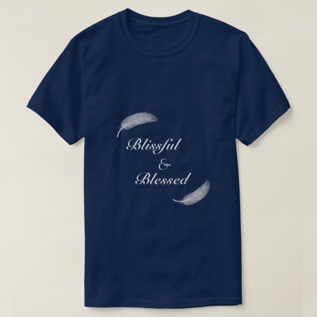 Ange Feather Blissful & Blessed Zen Blue T-shirt (Design devant)