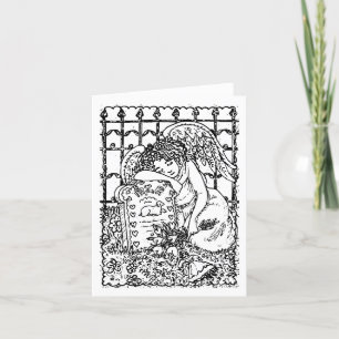ANGE GARDE EN PLEURS, CARTE DE NOTE DE CEMETIÈRE V