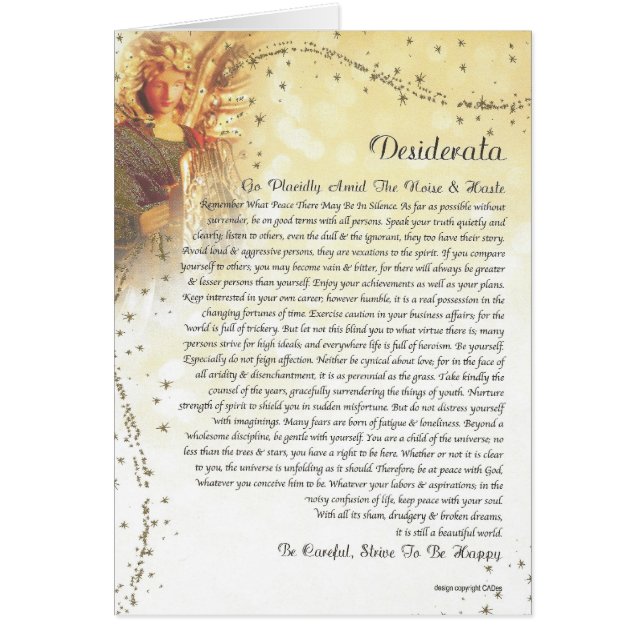 Ange gardien étoilé de DESIDERATA (Devant)
