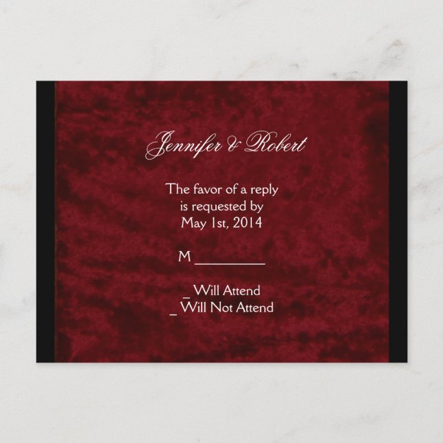 Ange gothique sur Red Velvet Wedding Carte postale (Devant)