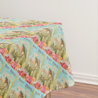 Ange heureux vintage de Pâques avec la nappe