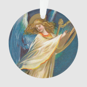 Ange jouant de la musique sur une harpe