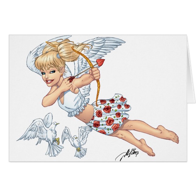 Ange mignon de cupidon avec la flèche d'amour par (Devant horizontal)