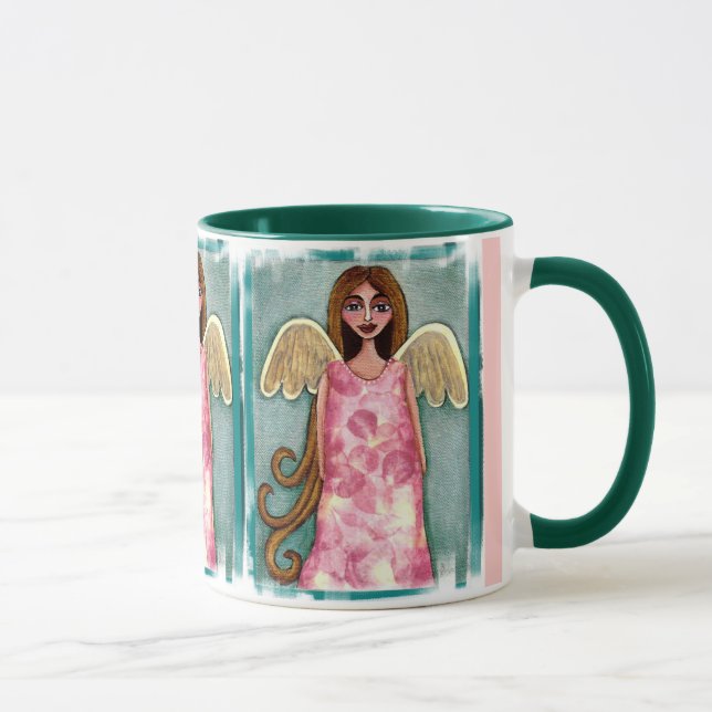 Ange rose d'hortensia - tasse florale de beauté (Droite)