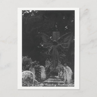 Ange Statue Vieux cimetière Carte postale Texte