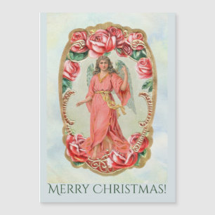 Ange victorien de Noël encadré par Red Roses Gold