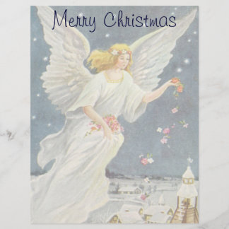 Ange victorien de Noël Vintage avec étoiles Rose