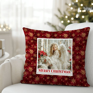 Ange victorien fantaisiste Coussin cadeau rouge et