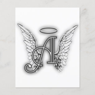 Angel Alphabet A Initiale Dernière Ailes Halo