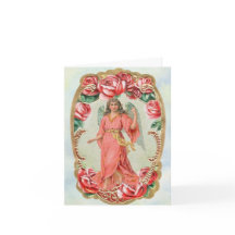 Angel Avec Carte Rose Anniversaire