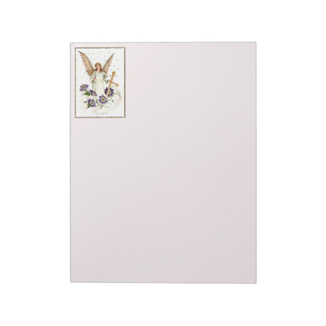 Angel Avec Croix Et Fleurs Clematis Bloc-Notes (Tourné)