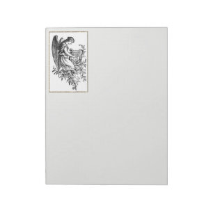 Angel Avec Harpe Et Bloc-Notes Flora