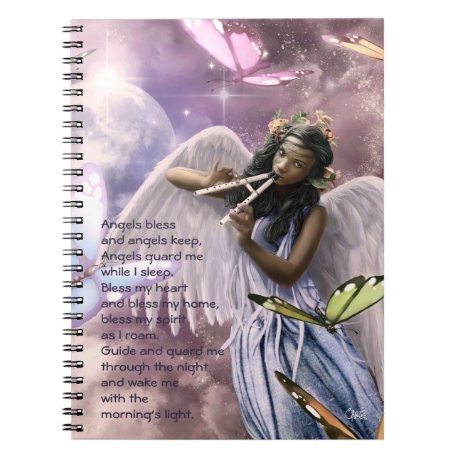 Angel avec papillons Carnet cadeau personnalisé (Devant)