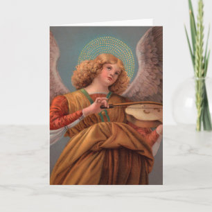 Angel avec une carte de billet pour violon